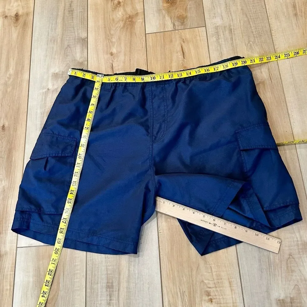 A.C. Clothing Mens Lightweight Cargo Shorts - Elastic Waist Navy Blue XXL